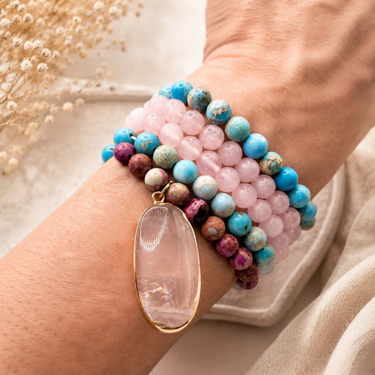 Beautiful and genuine Rose quartz malas by nelglow