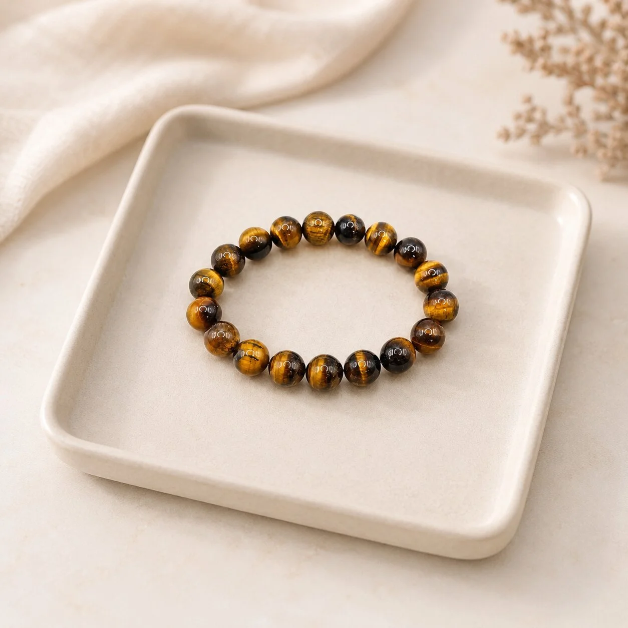 Tigerauge Armband ‘Valor’ fur herren und damen von nelglow