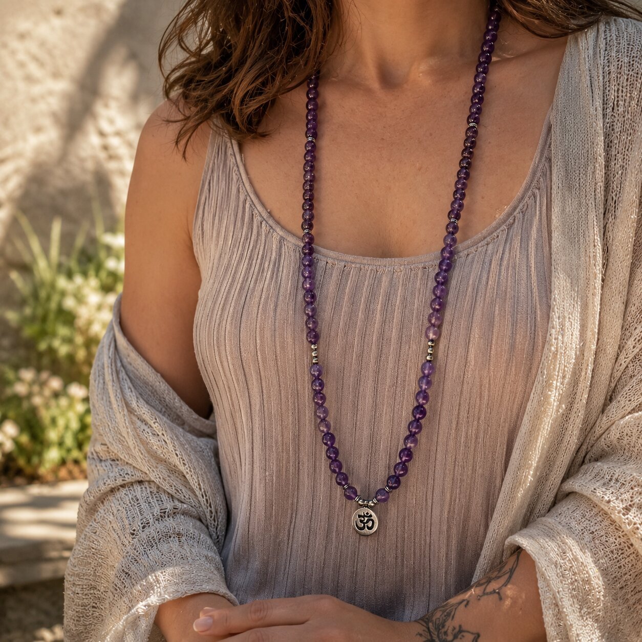 entdecken Amethyst mala Wirkung Chakra bei nelglow
