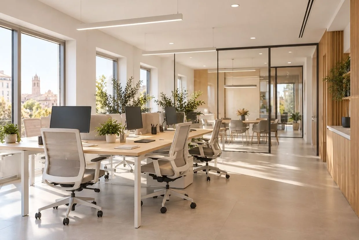 Descubre los errores más habituales en la iluminación de oficinas y cómo evitarlos para mejorar el confort visual, la funcionalidad y el bienestar en el trabajo.