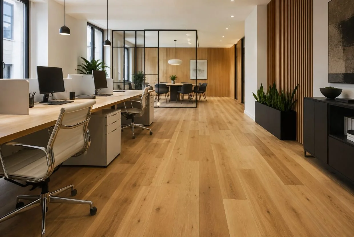 ¿Parquet o tarima para una oficina? Descubre qué opción elegir según el uso, resistencia, mantenimiento, estética y tipo de espacio profesional.