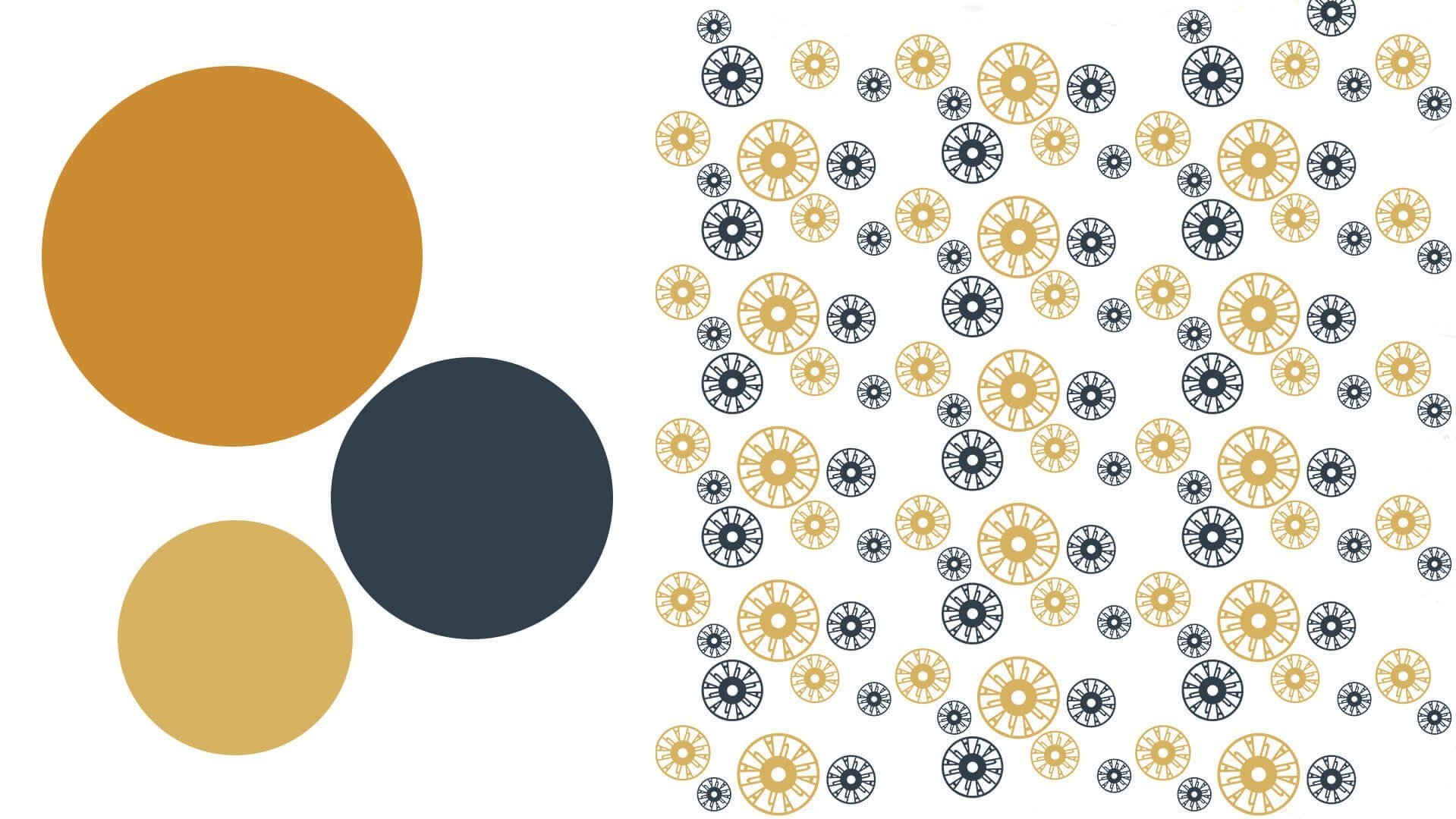 Art House colour palette and graphic pattern