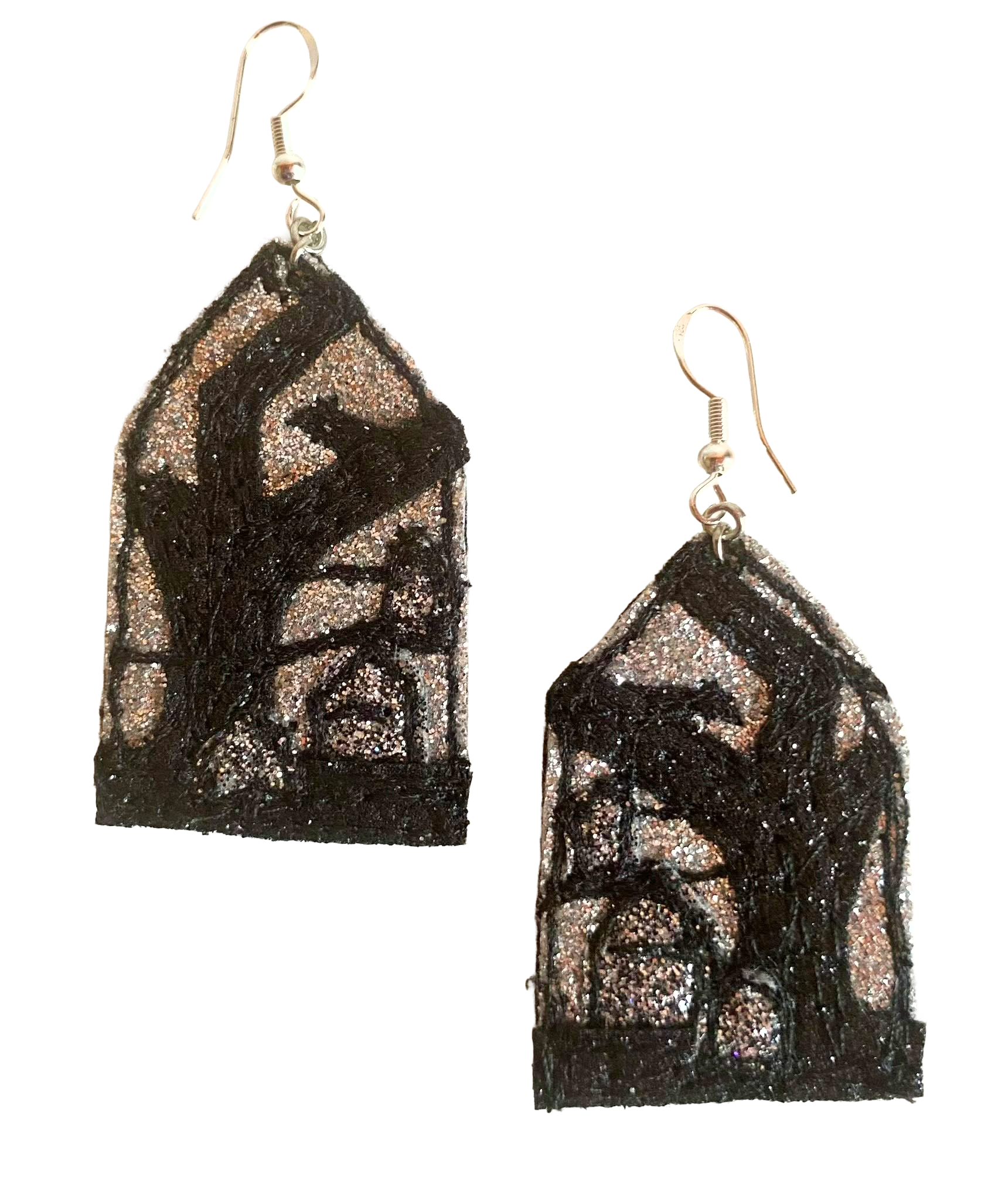 HALLOWEEN-Graveyard scene earrings-Wednesday inspired
