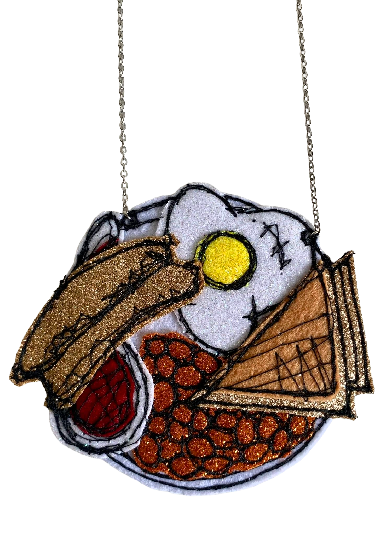Full English breakfast necklace