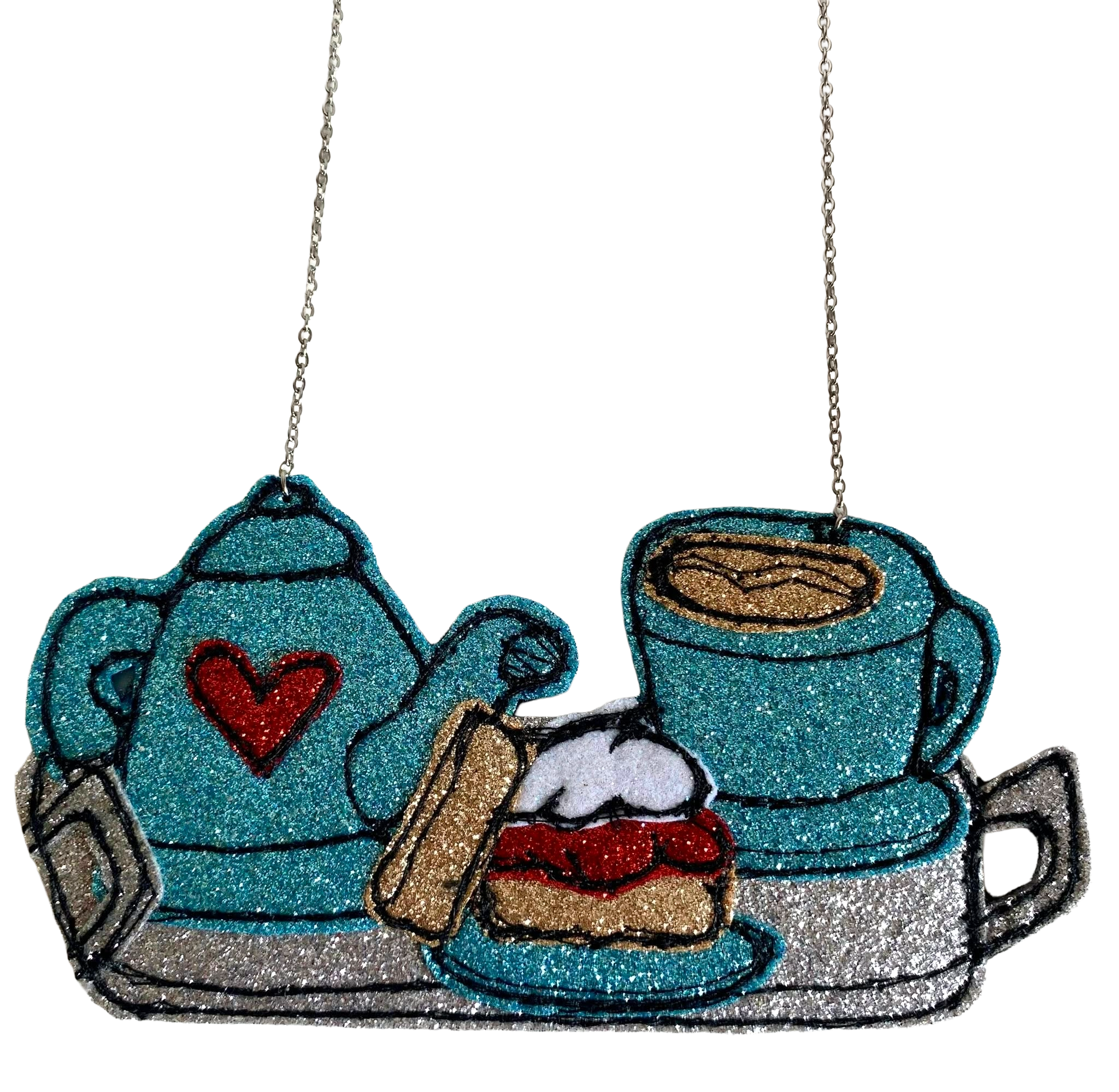 Cornish cream tea necklace
