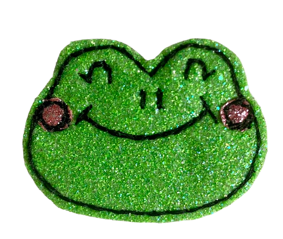 Smiley frog face brooch