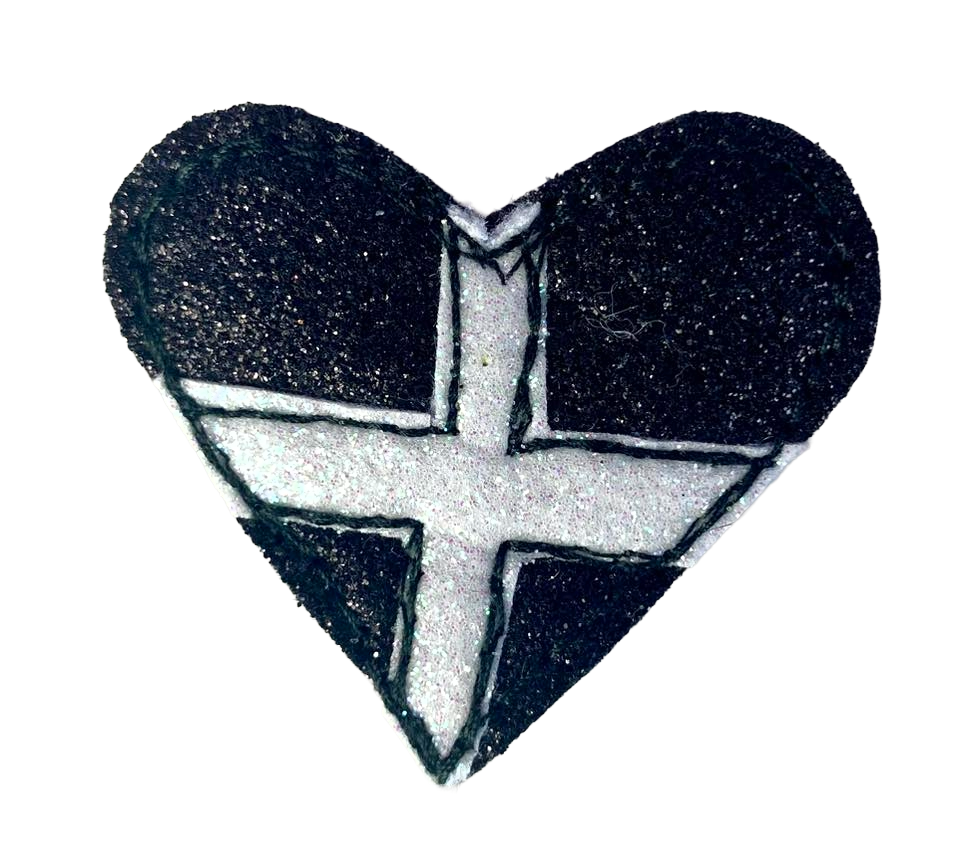 Cornish flag heart brooch