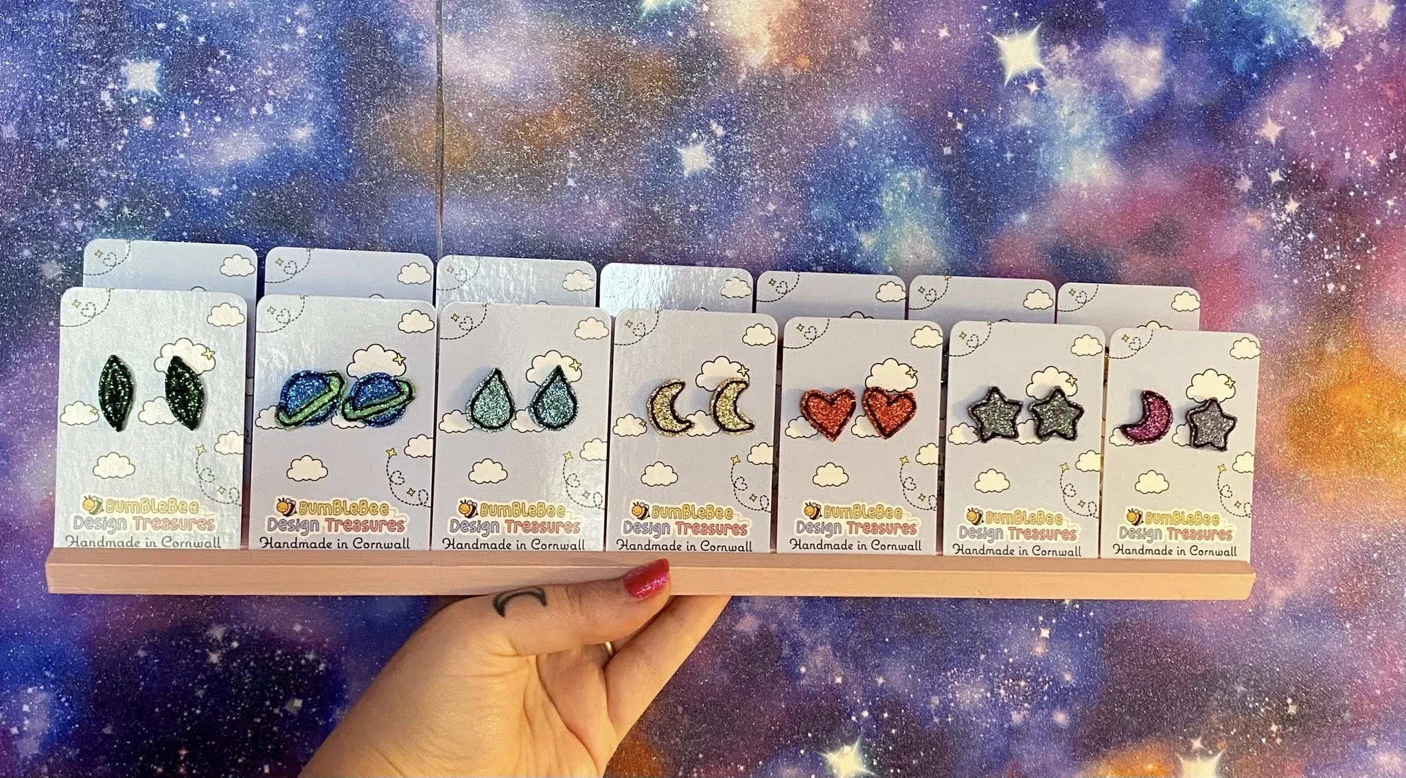 Scrap glitter felt studs