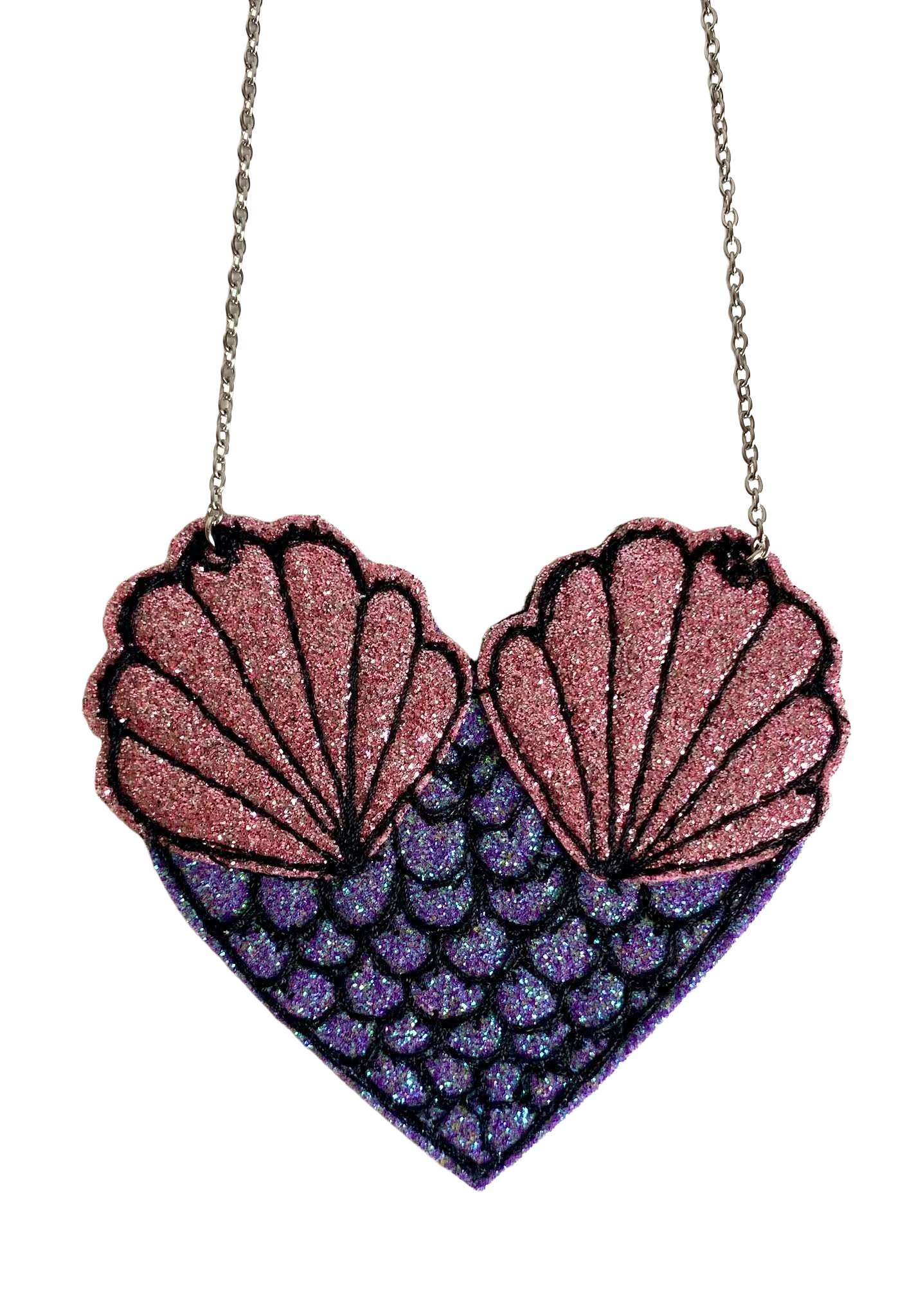 Mermaid heart necklace
