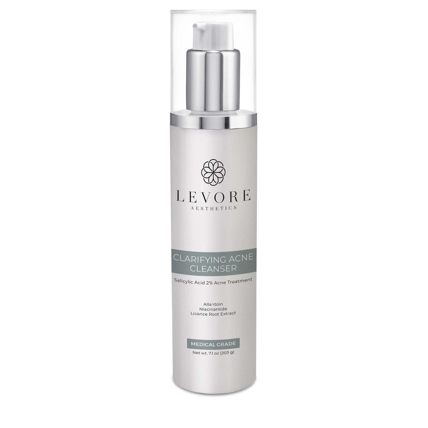 Levore Aesthetics Clarifying Acne Cleanser with salicylic acid and niacinamide for acne-prone oily skin