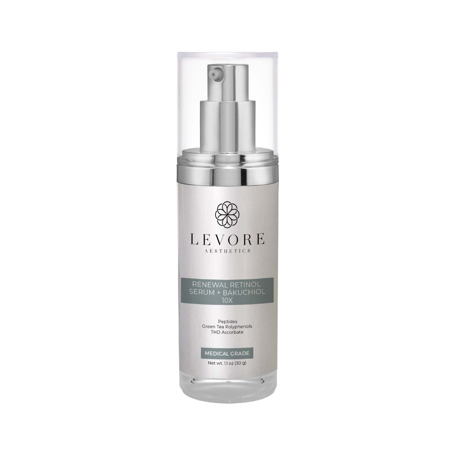 Levore Aesthetics Renewal Retinol Serum Bakuchiol 10X with retinol and bakuchiol for anti-aging smoother firmer skin