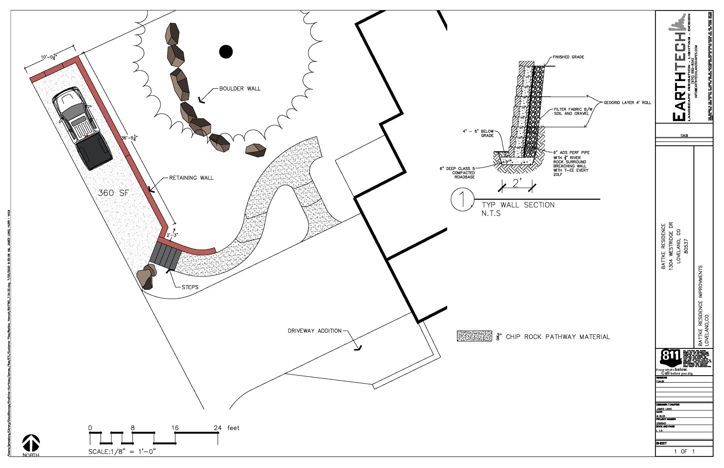 Parking Area Retaining wall and Regrade