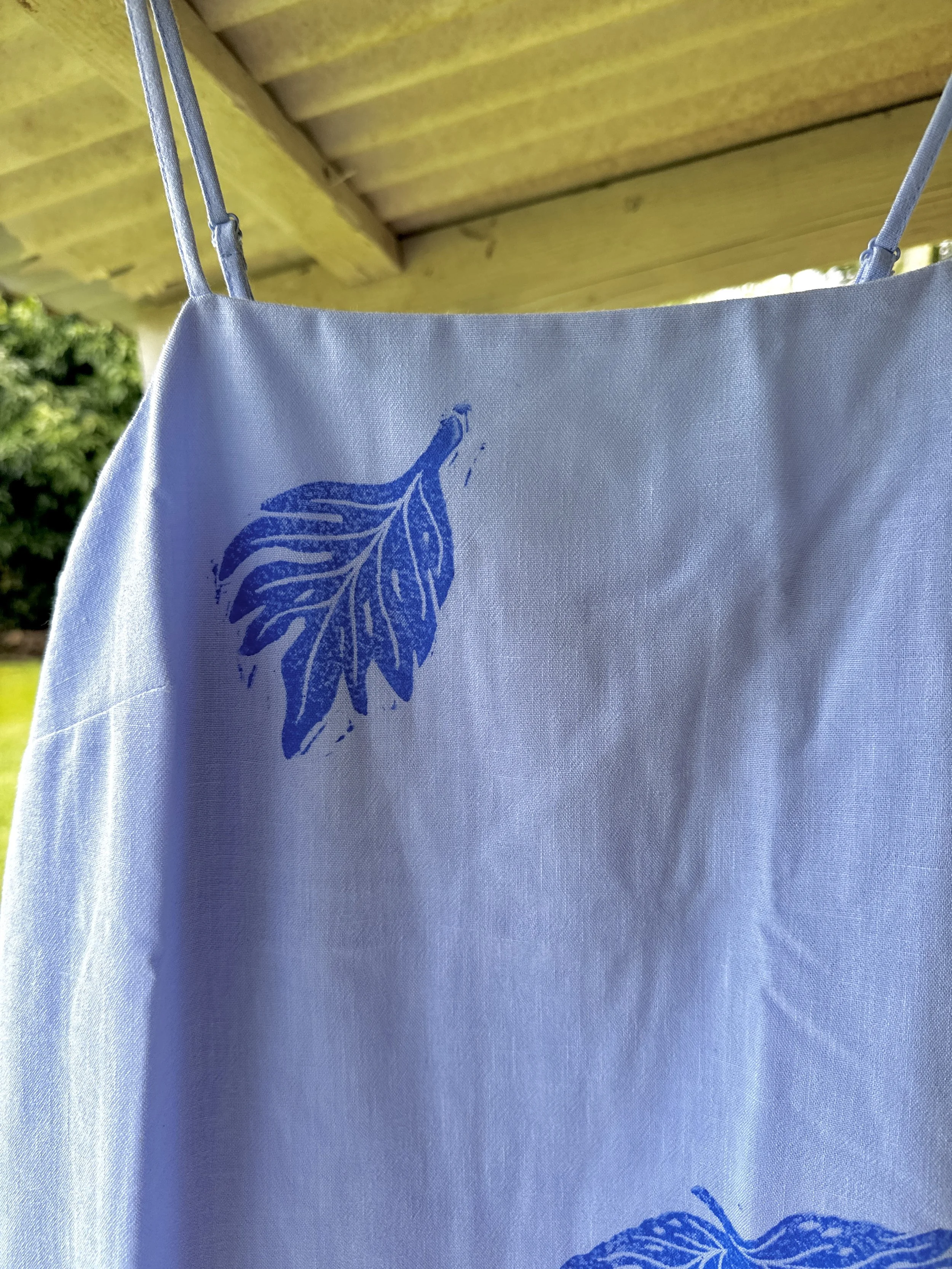ULU Blockprinted Dress Blue