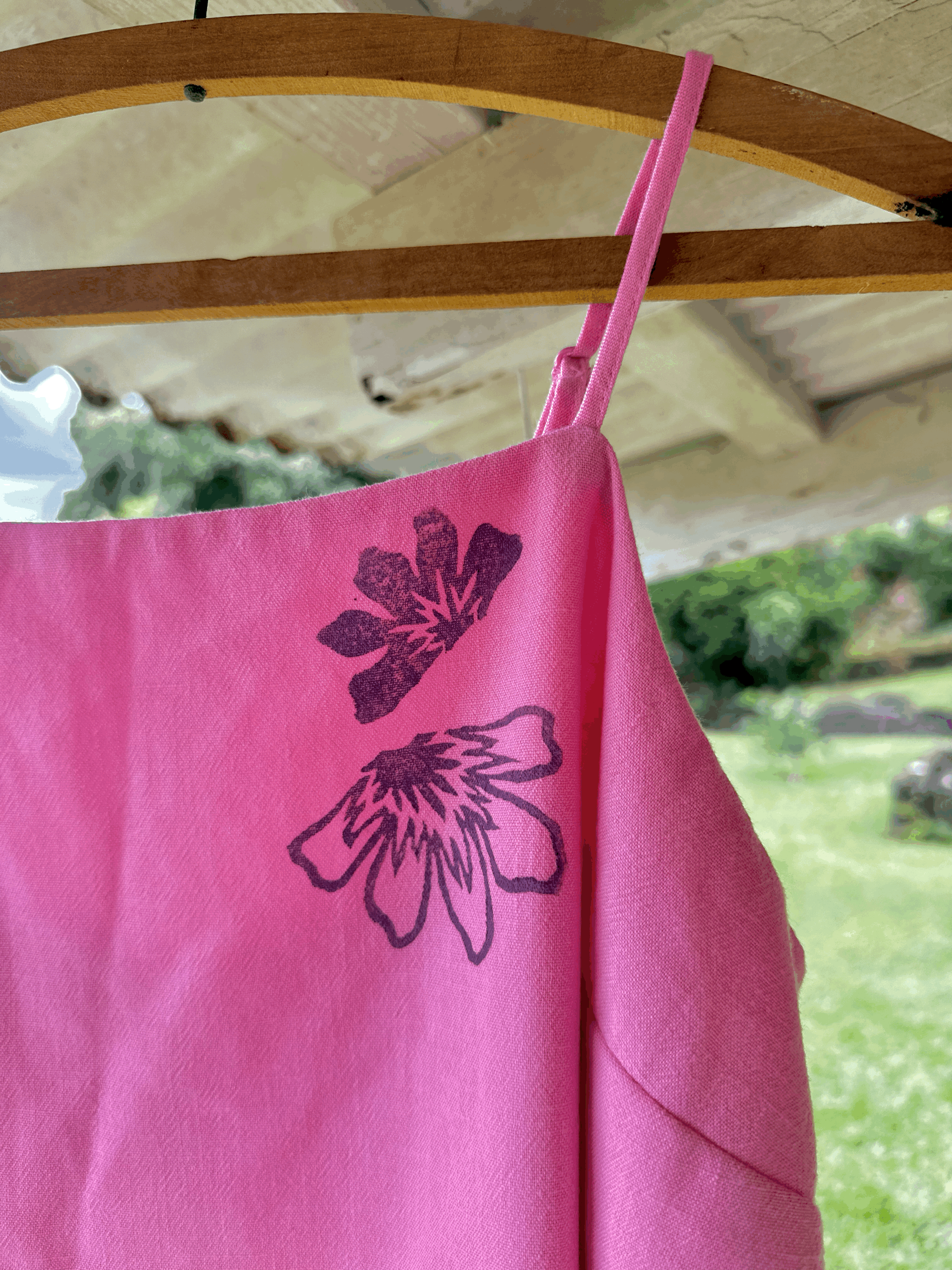 Blockprinted Dress Pink