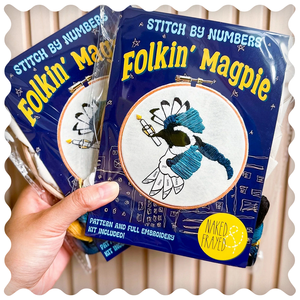 Naked & Frayed - Folkin' Magpie DIY Embroidery Kit
