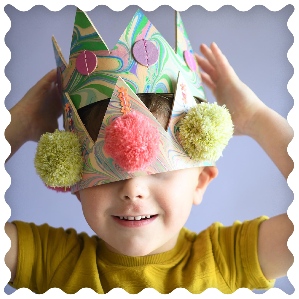 Ochre Lea - Leather PomPom Crown