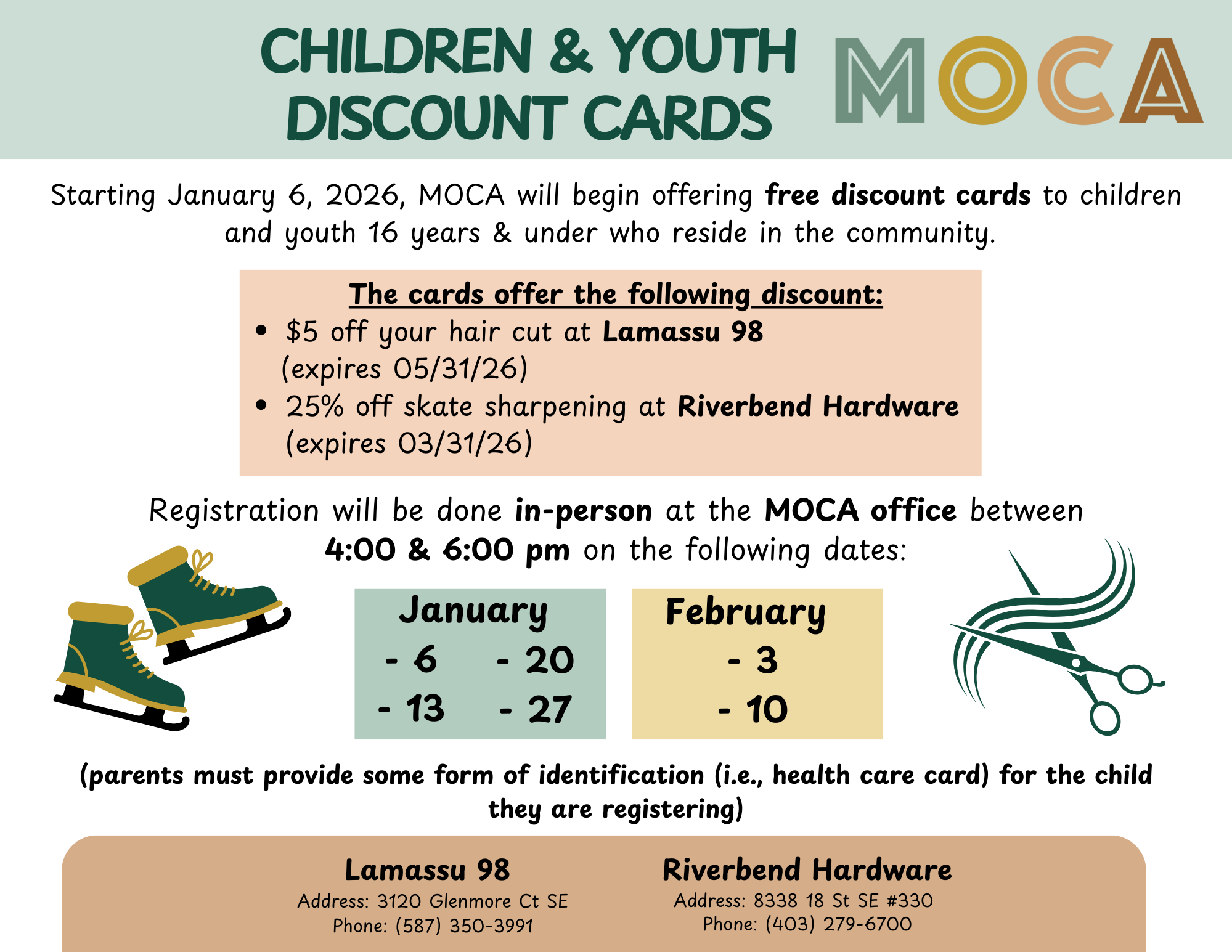Child/Youth Discount Card - Registration Night