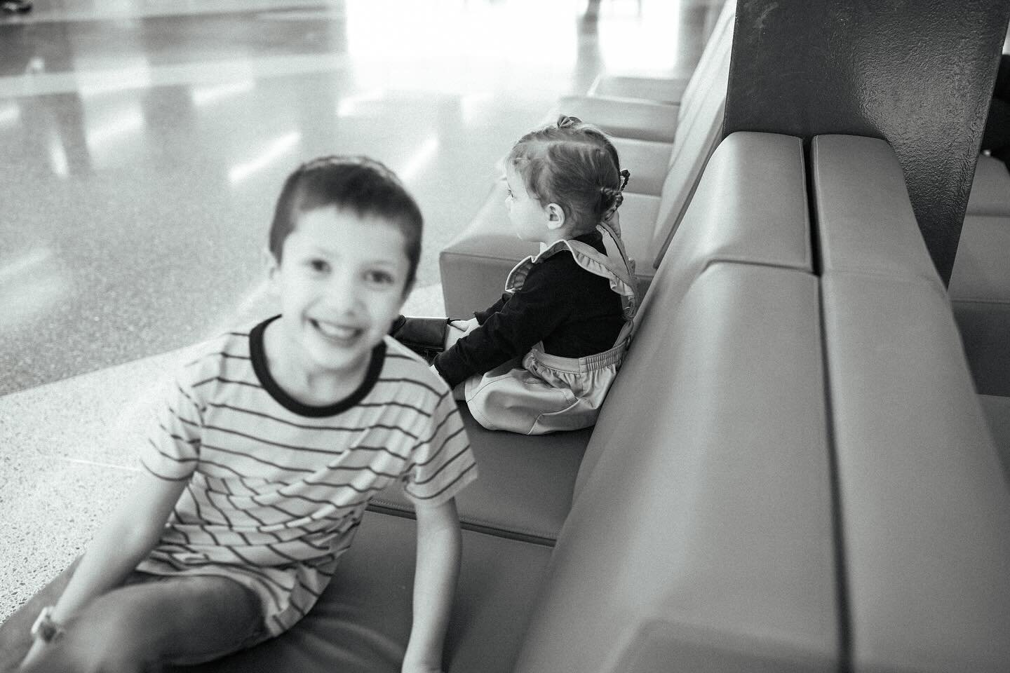 sharing a few more favorites from austin&rsquo;s homecoming of the kiddos entertaining themselves while they wait for dad&rsquo;s plane to arrive :&rsquo;)