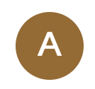 Brown circle with the letter A in the center