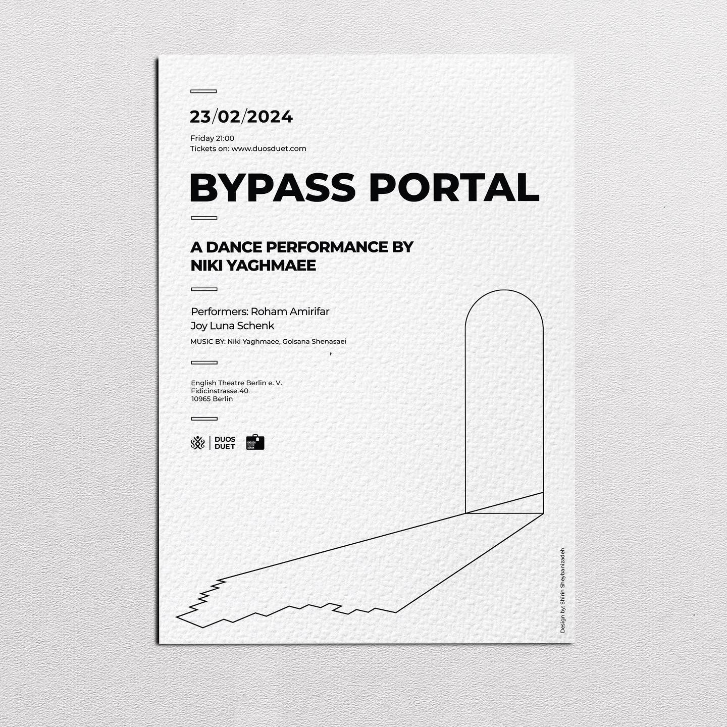 Two nights, Two shows, Two venues ⬇️

&ldquo;Bypass Portal&rdquo; 

Written, Directed, and Produced by
@niki.yaghmaee 
.
Music: @duosduet &ndash; Niki Yaghmaee, @golsana.cello 
.
Choreographers/Performers: @rohamamirifar @joy.schenk.dance 
.
Costume: