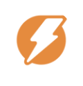 Orange circle with white lightning bolt symbol inside
