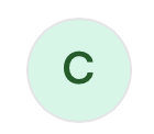 Letter C on a light green circular background.