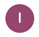 Purple circular icon with a white capital letter I in the center.