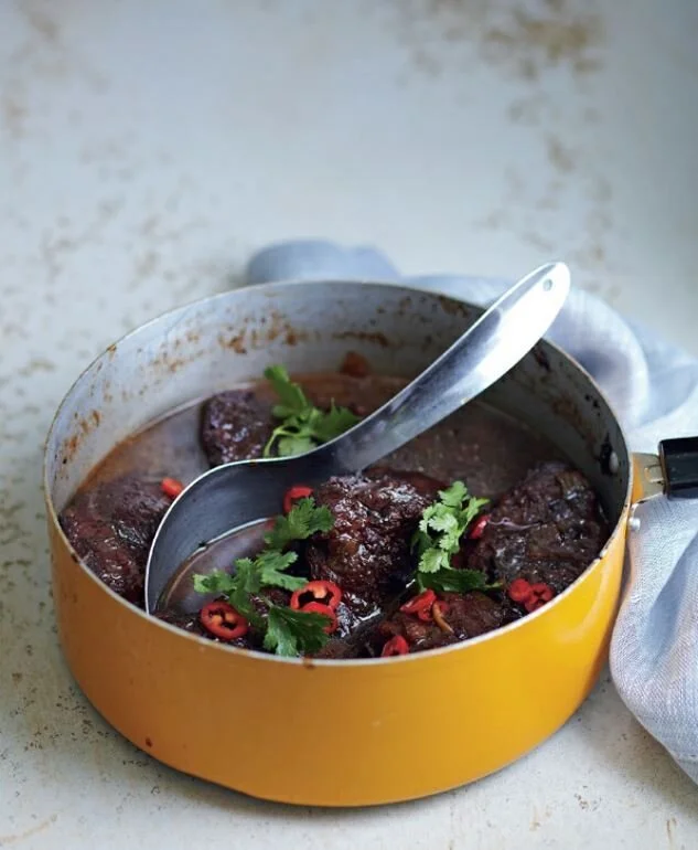 BEEF CHEEKS BRAISED IN BEER WITH AROMATIC SPICES