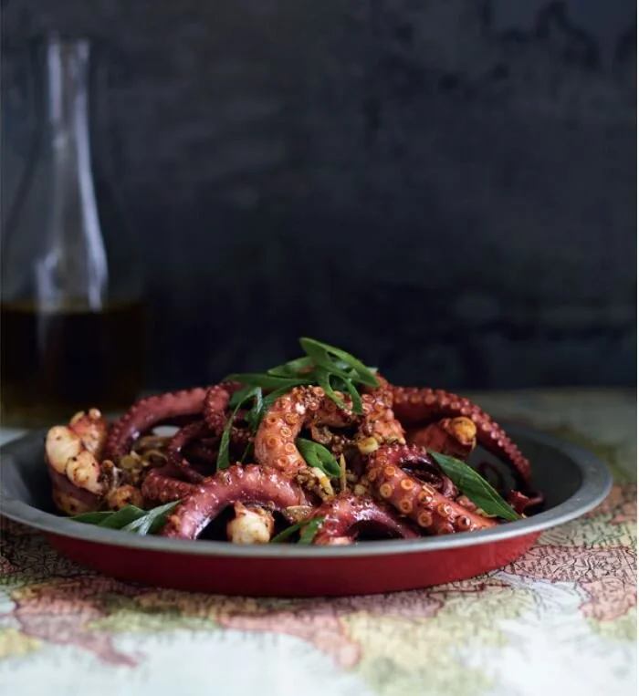 Barbecued Spiced Lemon &amp; Orange Marinated Octopus