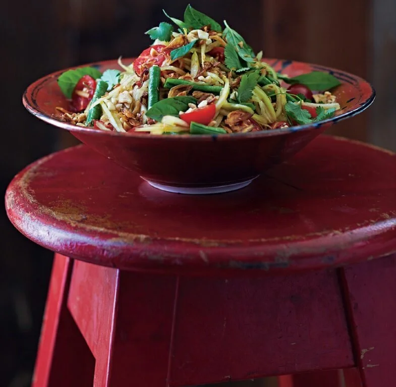 Green Papaya Salad with Snake Beans &amp; Tomato