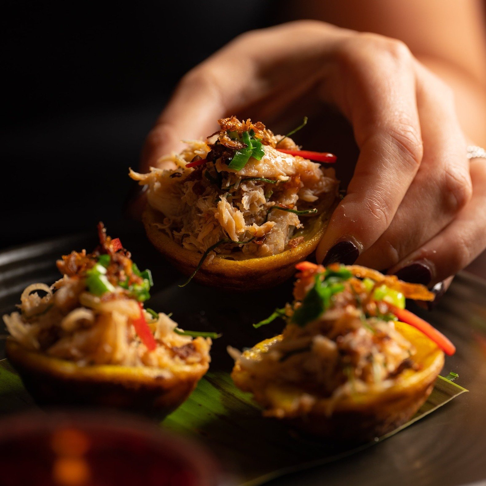 As the seasons change, so do the fillings of our B&Aacute;NH KHỌT - Vietnamese mini pancakes laced with Turmeric. We are currently packing them with BEAUTIFUL Tea Smoked Salmon, topped with Tobiko, Coconut Cream and a SAVOURY Nước Chấm.

The PERFECT 