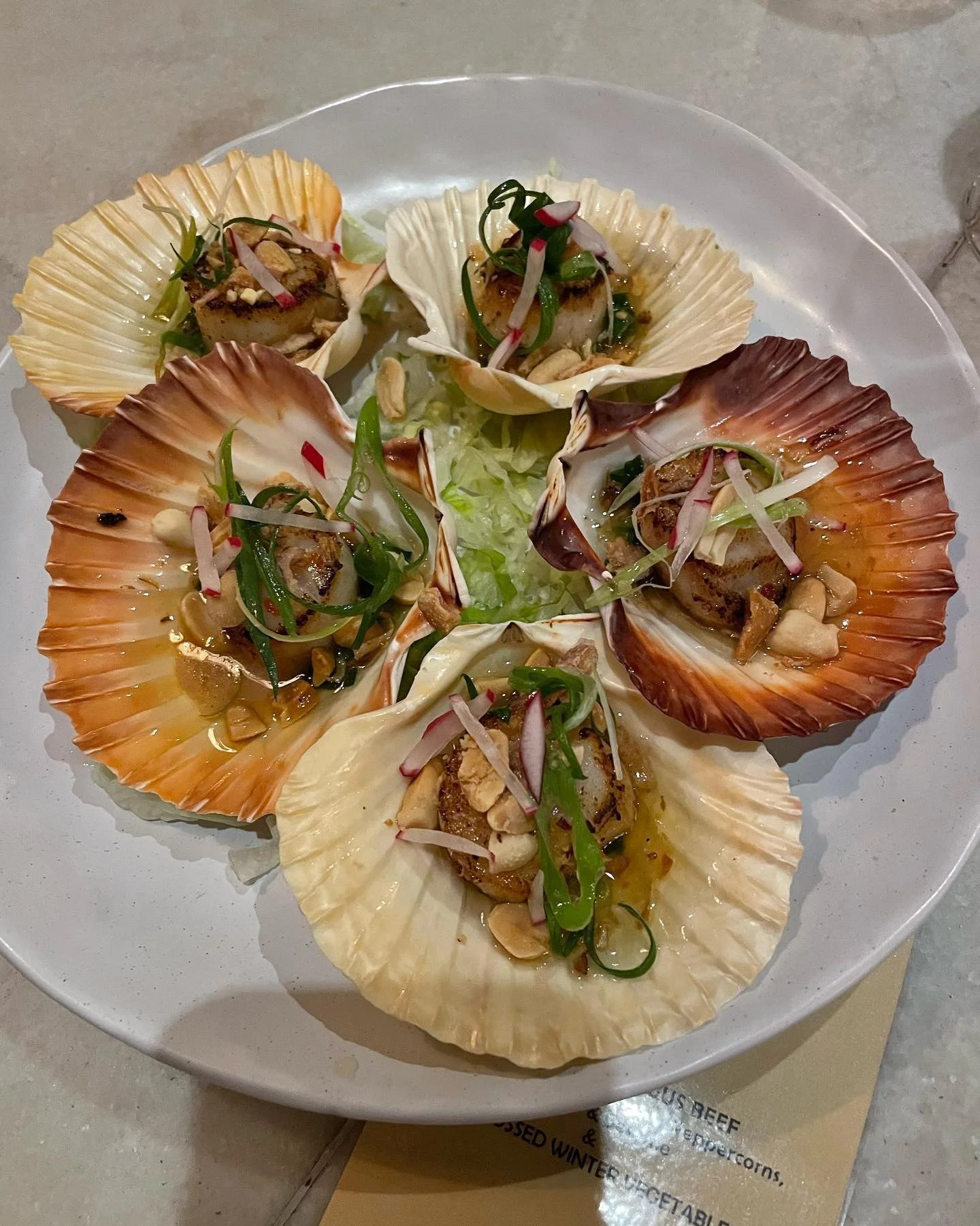 We cannot get enough of our PAN SEARED SCALLOP with ROASTED PEANUTS, SHALLOT &amp; NƯỚC CHẤM 🔥

An absolute FLAVOUR BOMB. FRESH, LUSCIOUS scallop, seared to CARAMELISED, GOLDEN PERFECTION, dressed with our UMAMI-TASTIC shallot oil, all contrasted wi