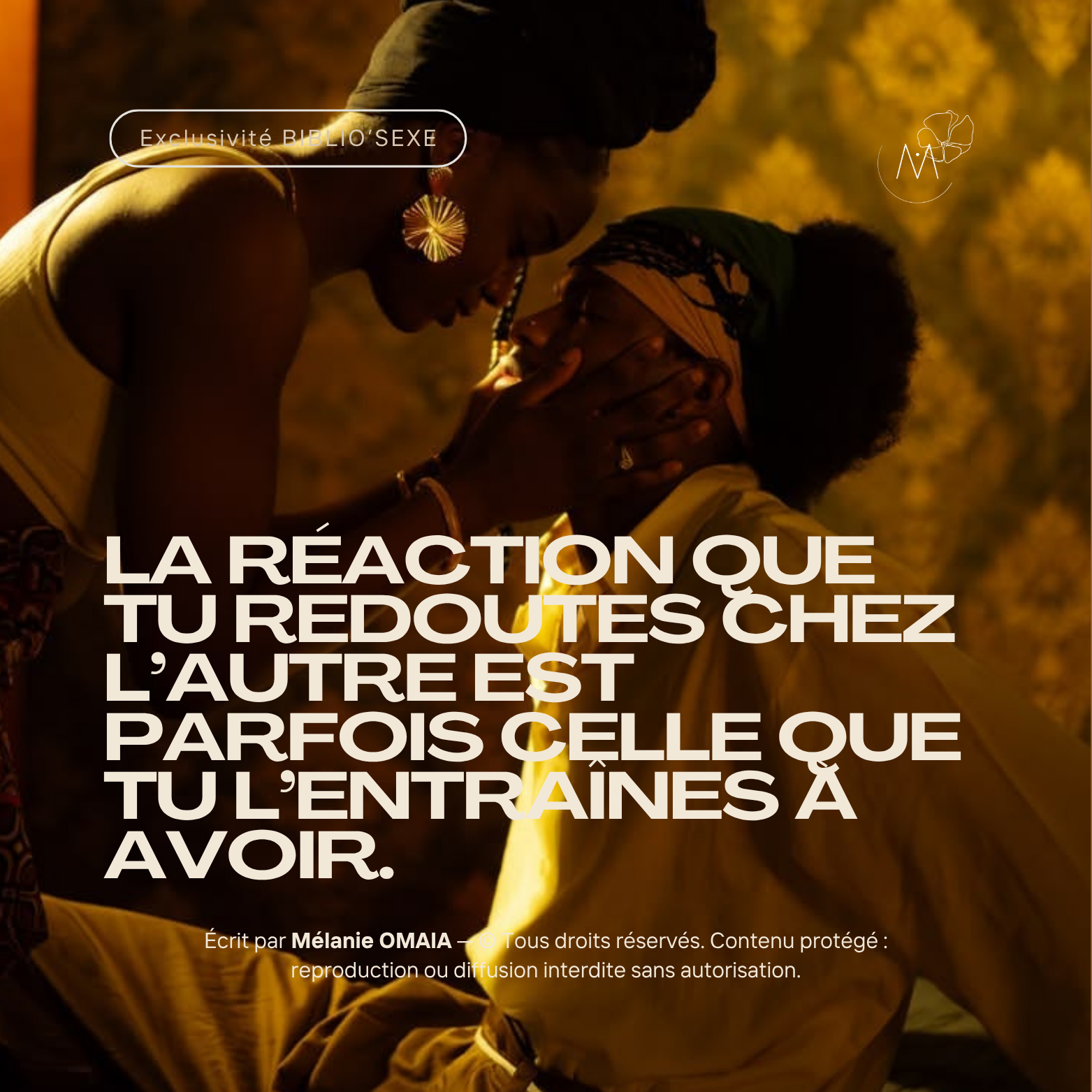 La réaction que tu redoutes chez l’autre est parfois celle que tu l’entraînes à avoir.