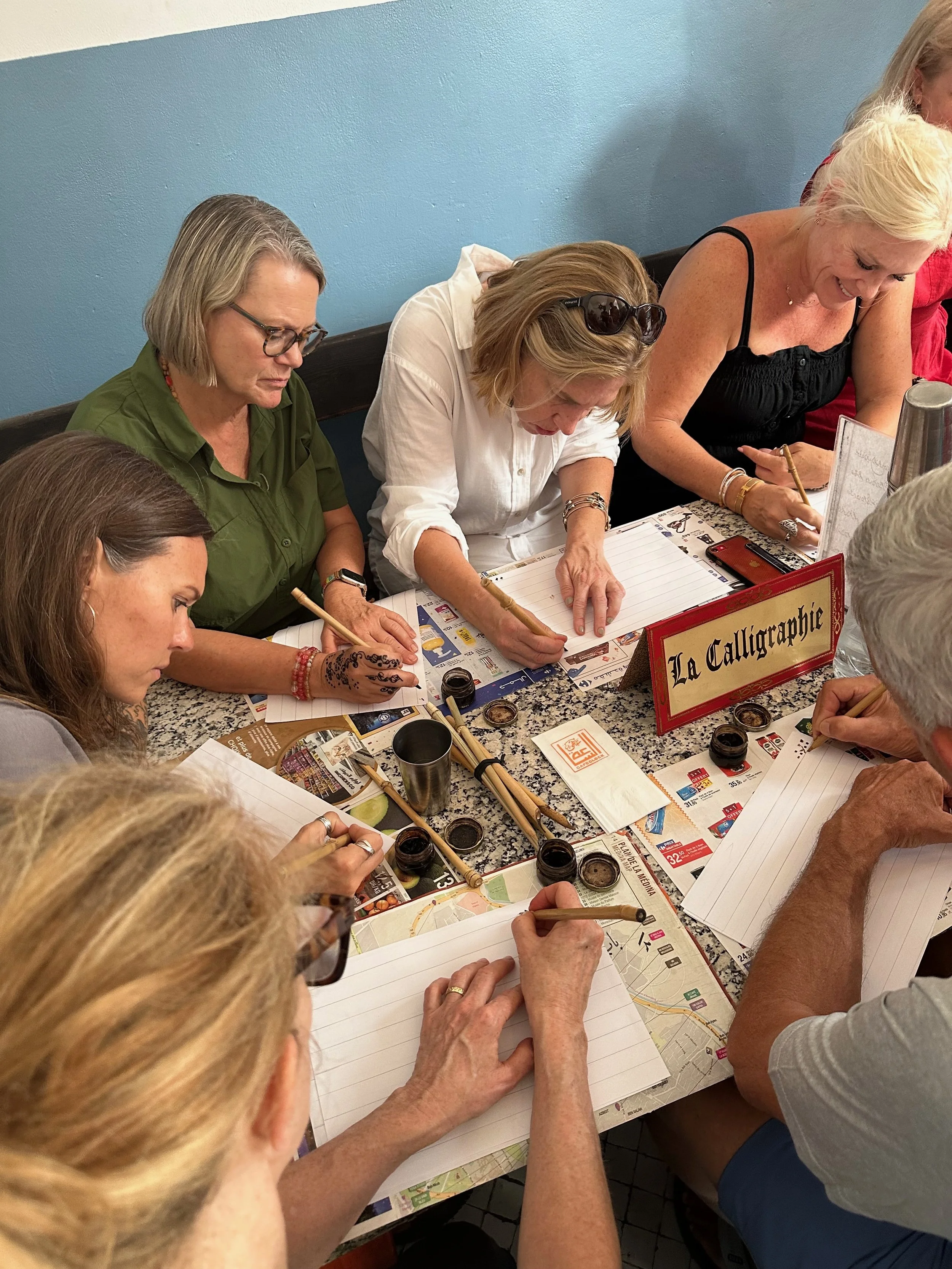 Arabic calligraphy class in Marrakech