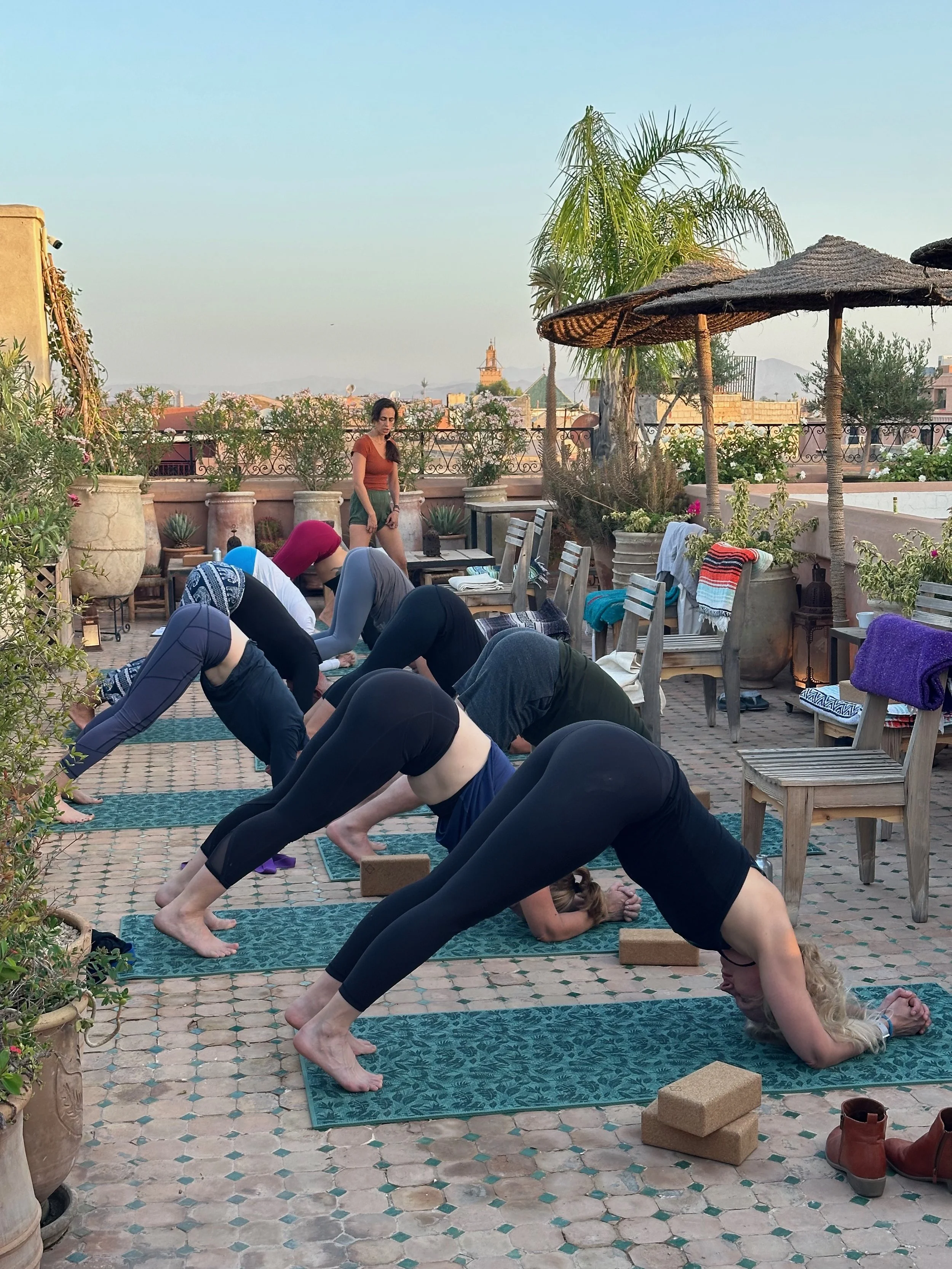 Rooftop yoga in Marrakech
