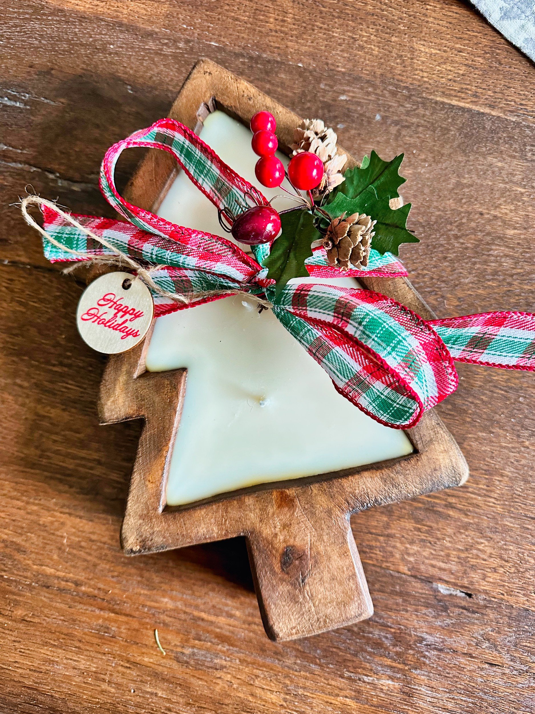 Reclaimed Wood Christmas Tree Candle
