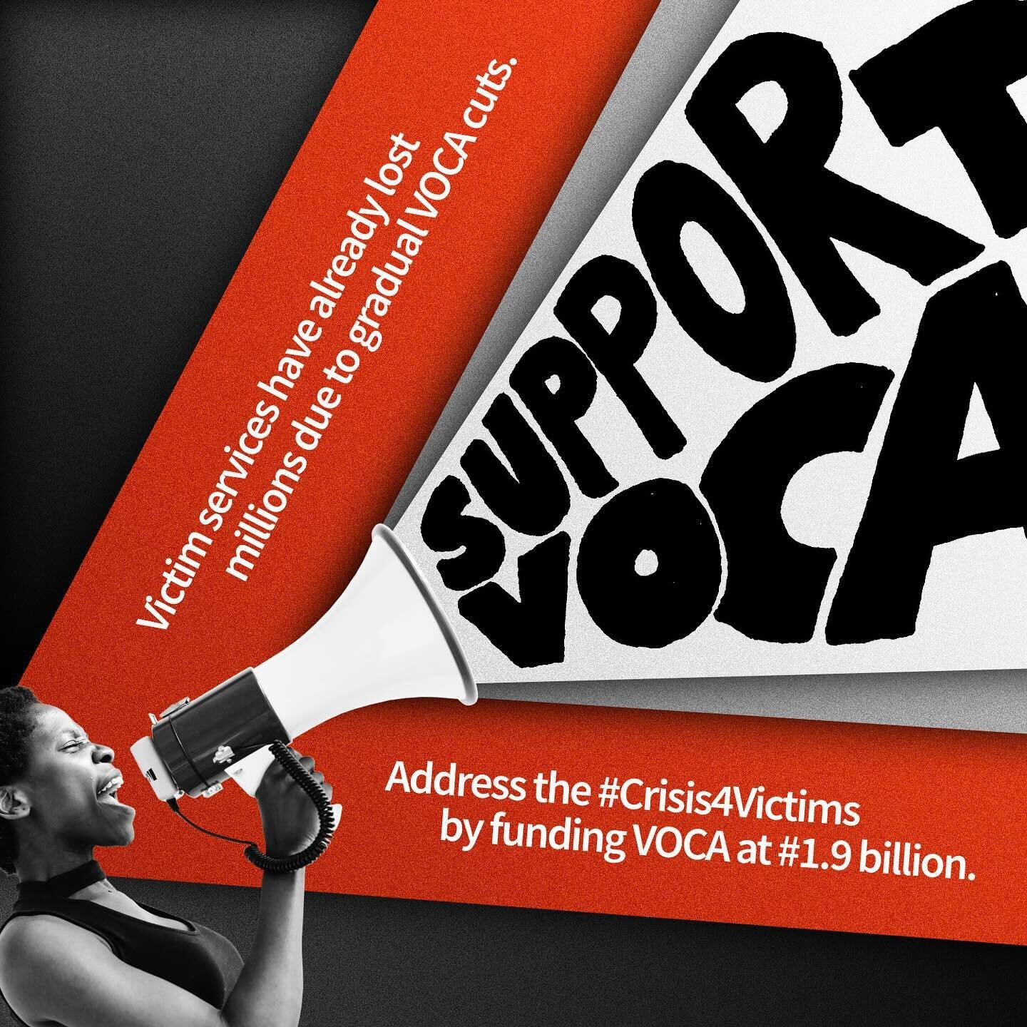 URGENT: The Victims of Crime Act (#VOCA) is facing a critical reduction of 40%. The proposed cut will endanger millions of victims and survivors of violence. We can&rsquo;t stay silent. 

Cuts to the VOCA mean victims lose access to lifesaving servic