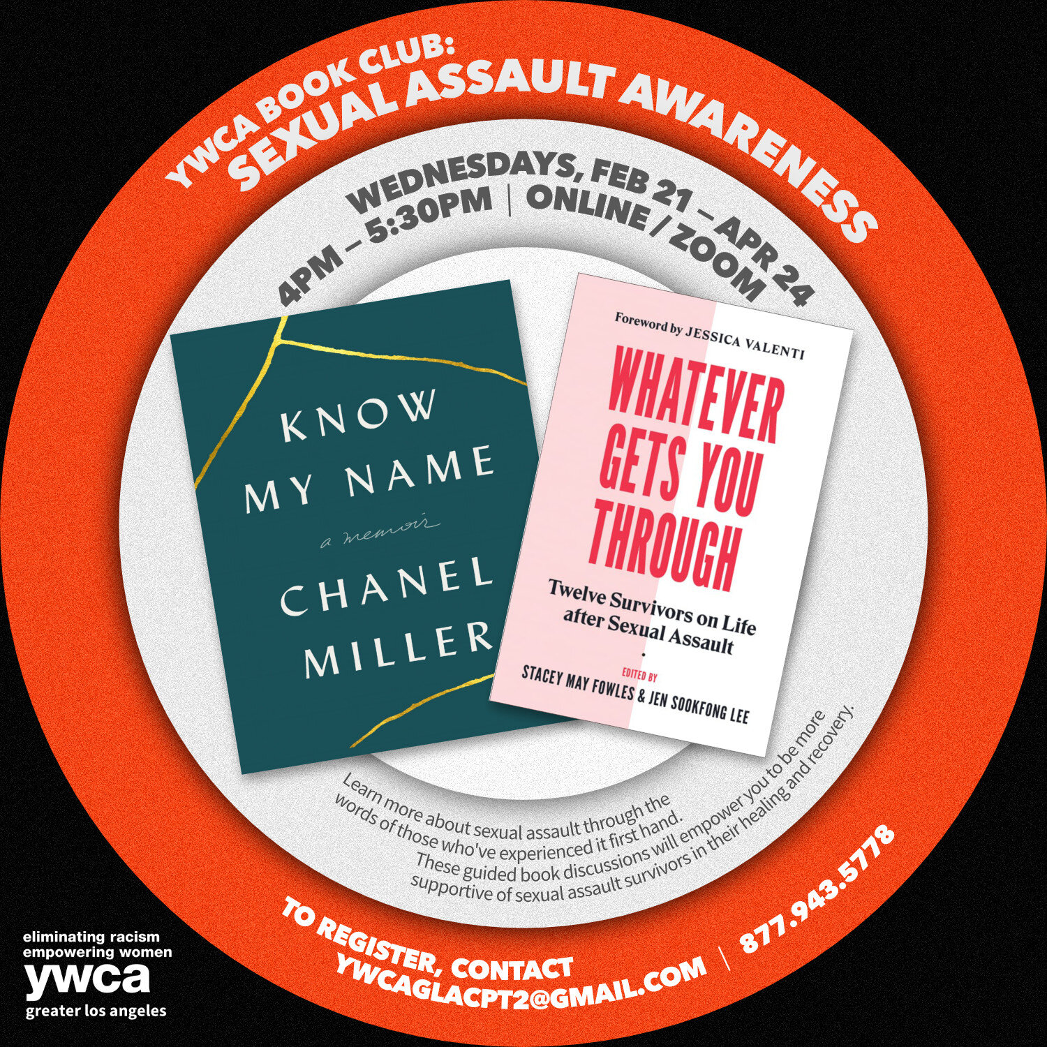 Join us on Wednesdays beginning next week for the Sexual Assault Awareness Book Club. These guided book discussions will empower you to be more supportive of sexual assault survivors in their healing and recovery.