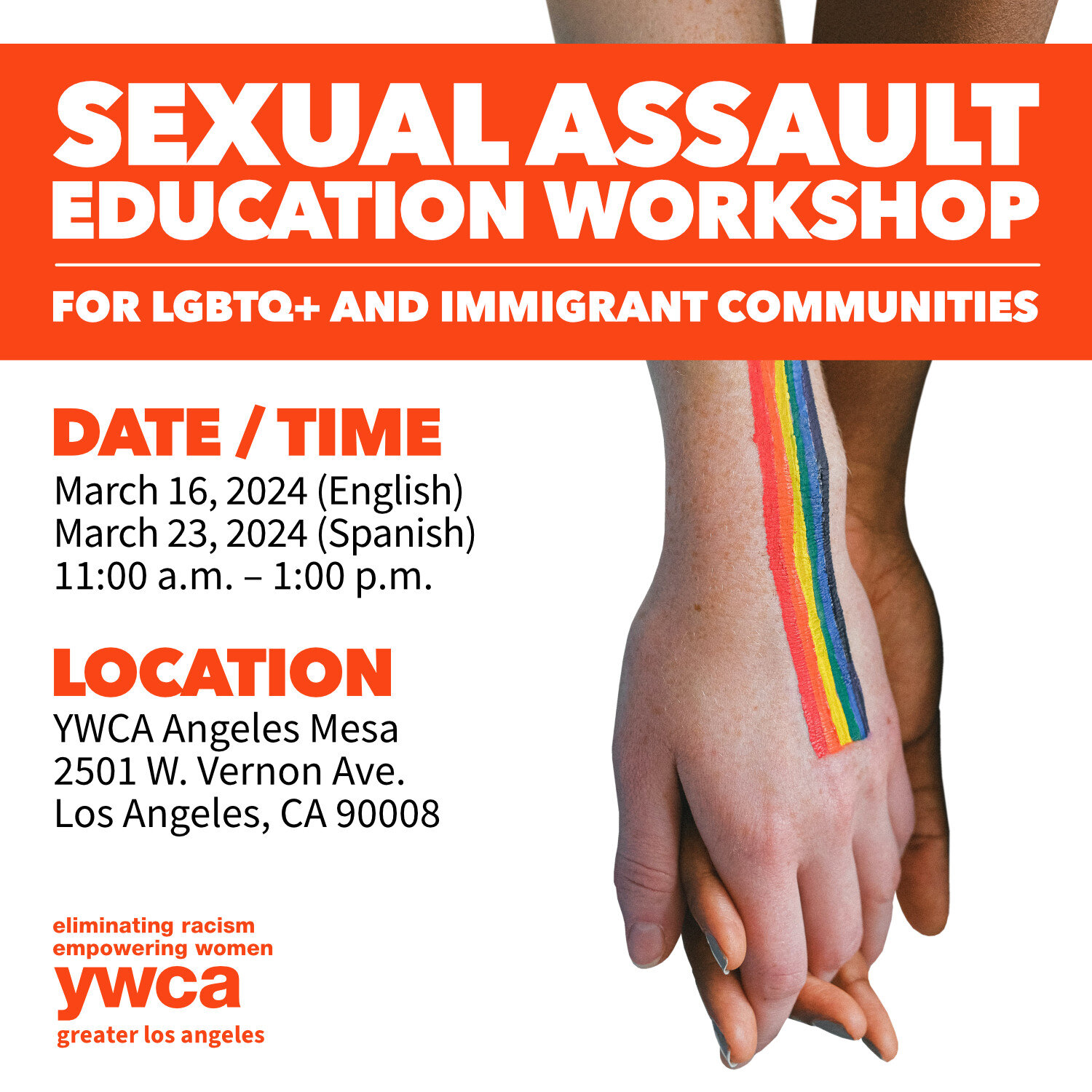 Sexual Assault Education Workshop for LGBTQ+ and Immigrant Communities / Taller Educativo de Agresi&oacute;n Sexual para las Comunidades Inmigrantes y LGBTQ+

Join us as we explore what sexual violence is, and how it impacts individuals specifically 