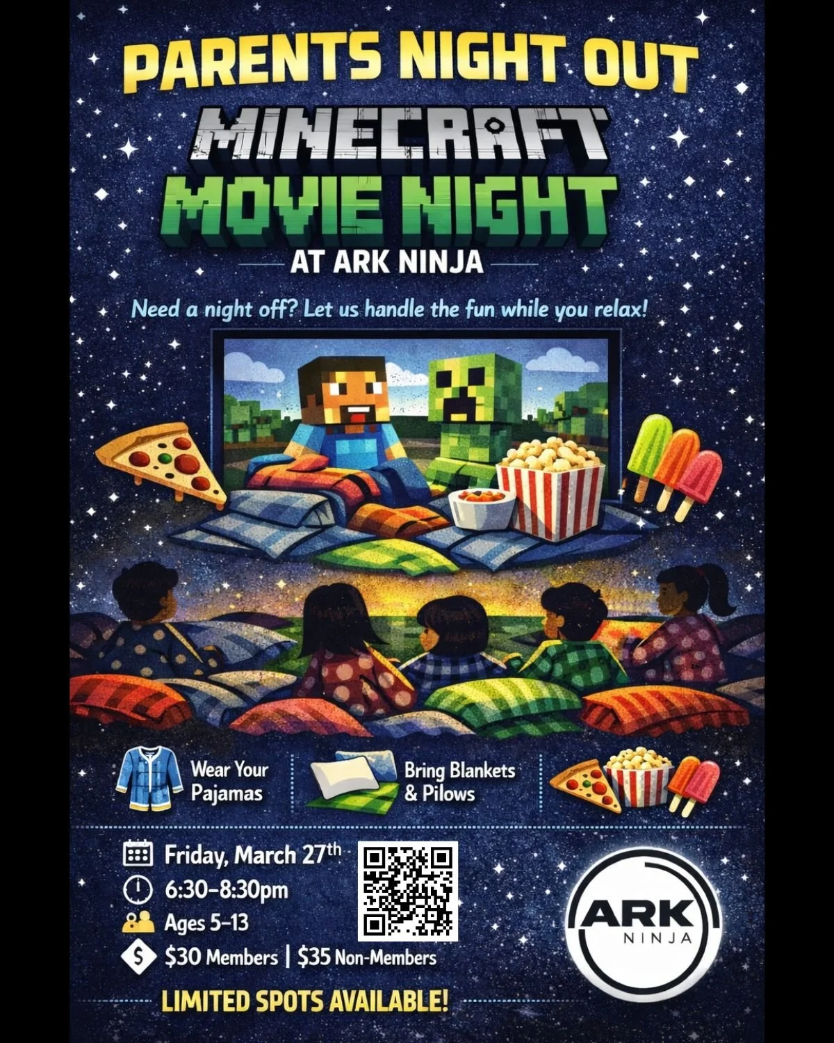 Parents Night Out; Minecraft Movie Night 