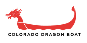 Red cartoon dragon with a long, curled body and small wings
