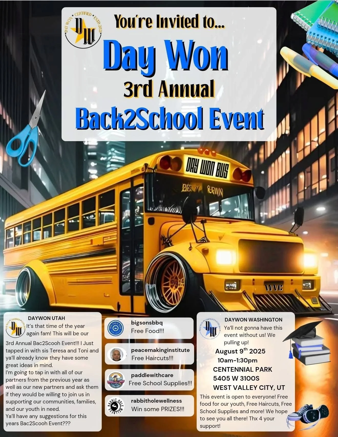 Day Won Back 2 School Fundraiser