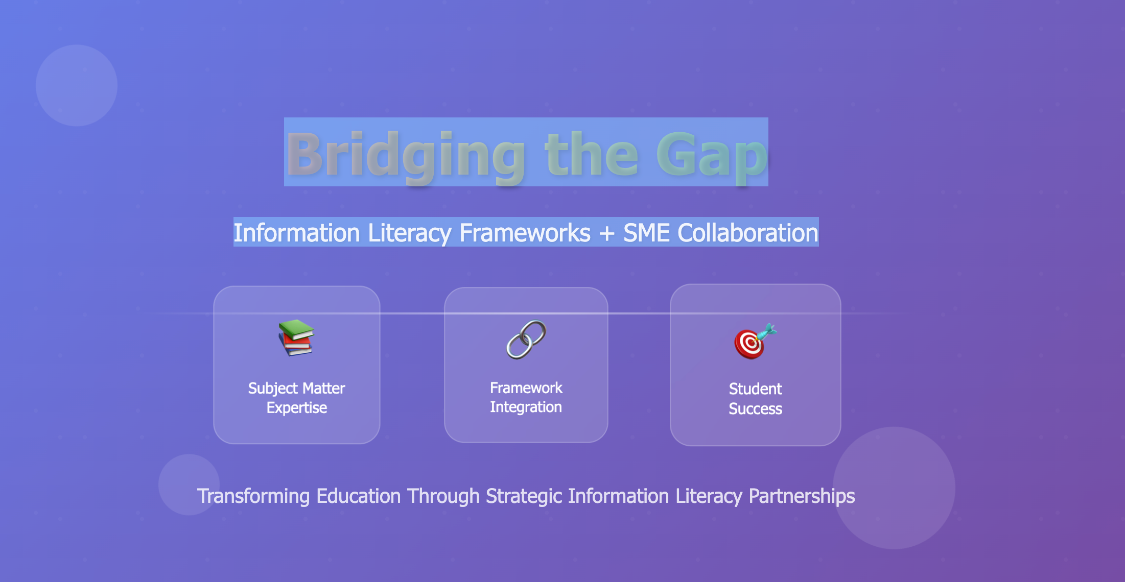 Bridging the Gap: How Information Literacy Frameworks Can Transform SME-Student Learning Partnerships