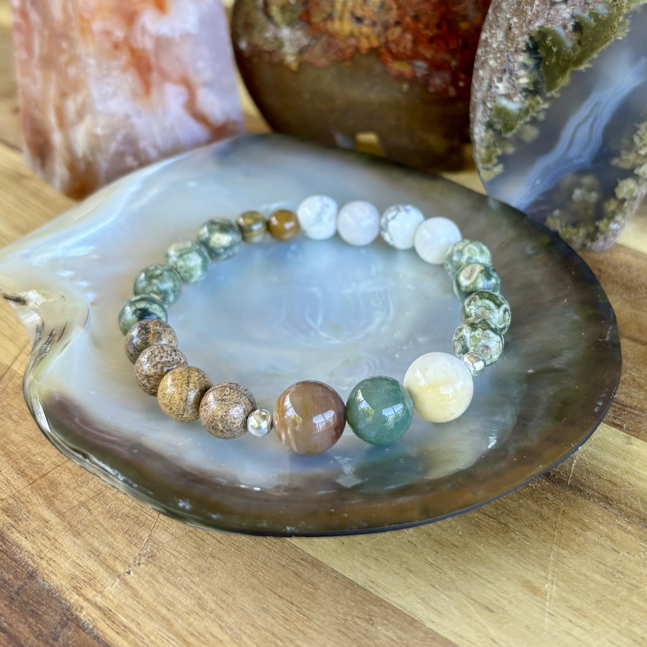 Scenic Orbicular Jasper-Inspired Bracelet