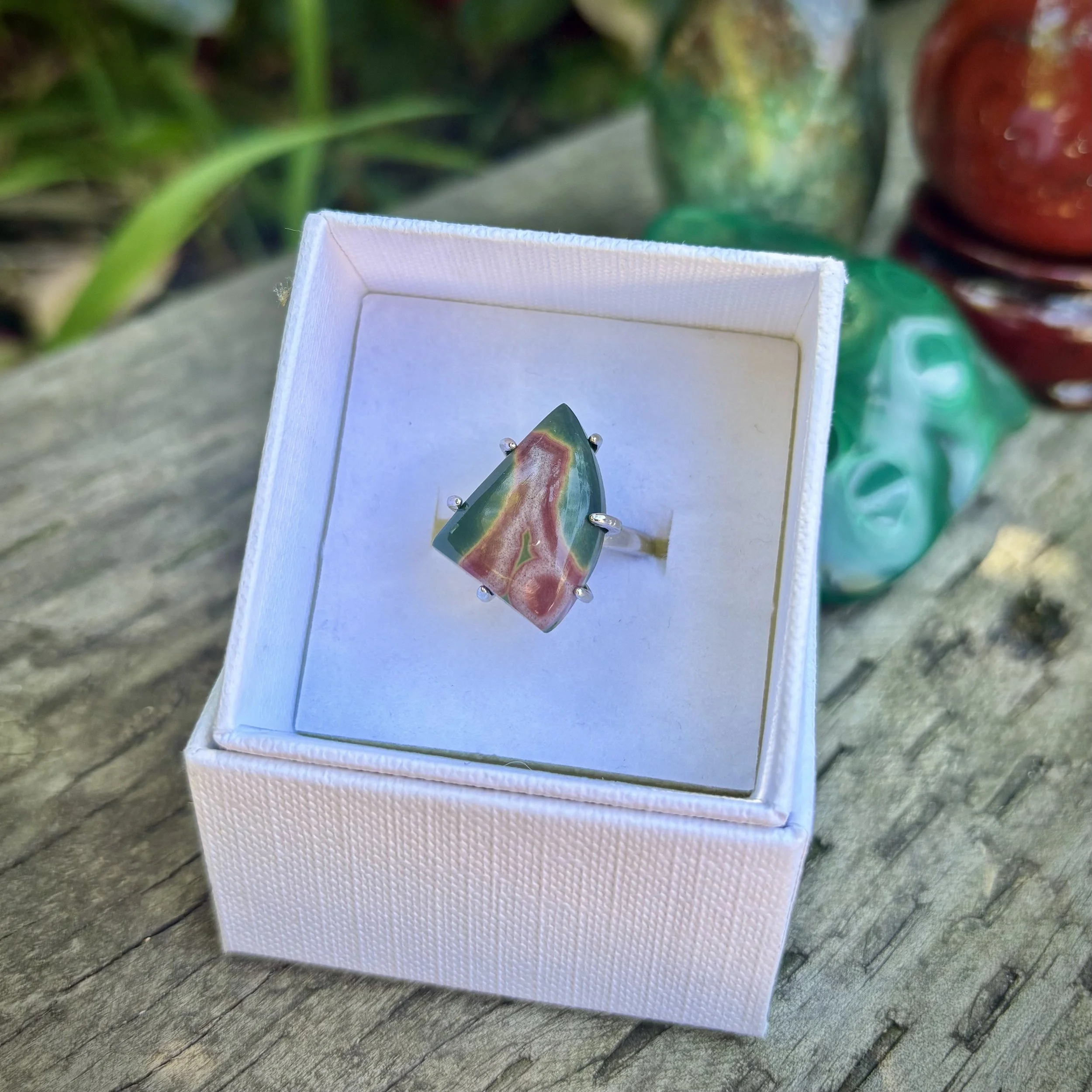 Stonesetter's Silver Ocean Jasper Ring