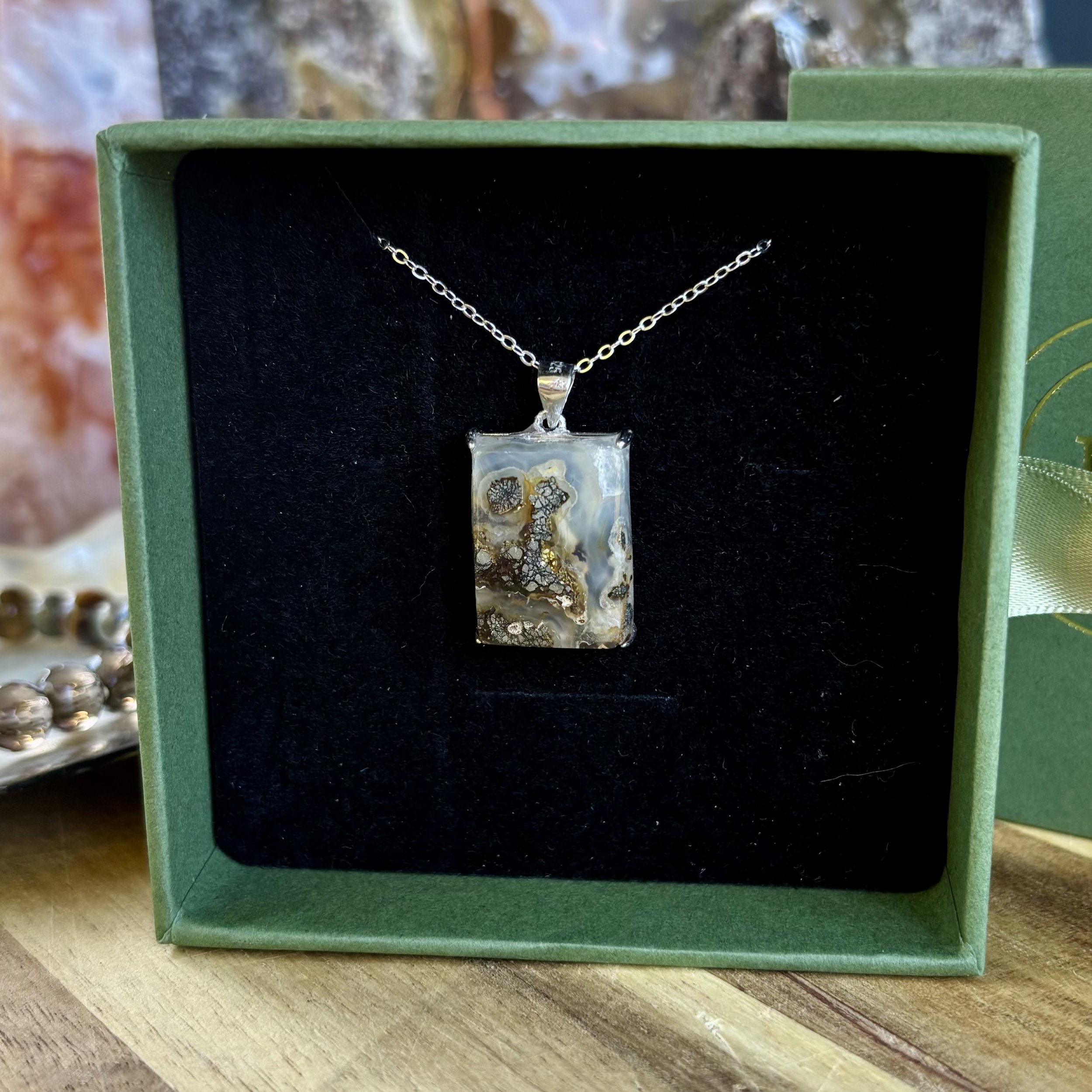 Scenic Marcasite Rectangle Pendant