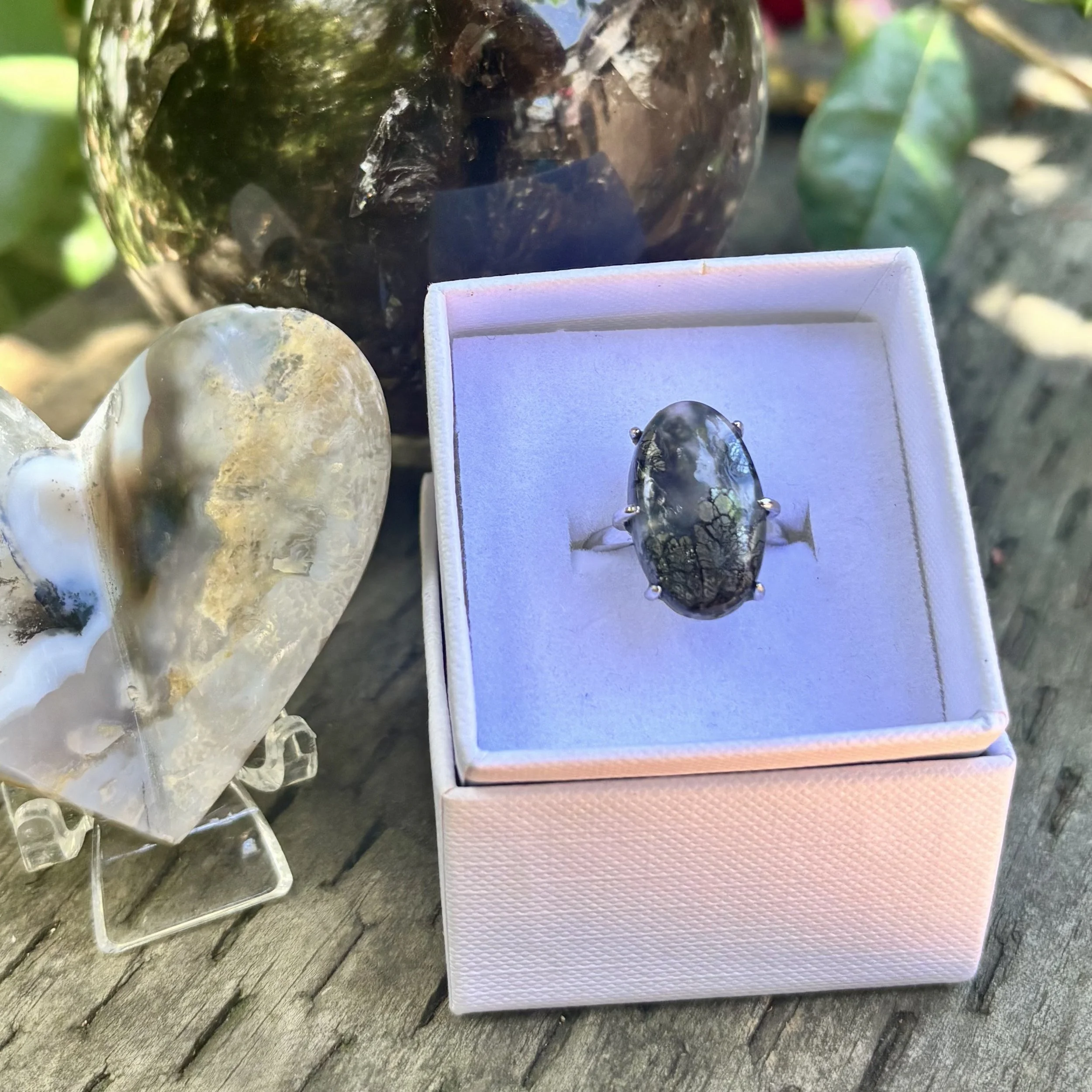 Stonesetter's Silver Marcasite Agate Ring