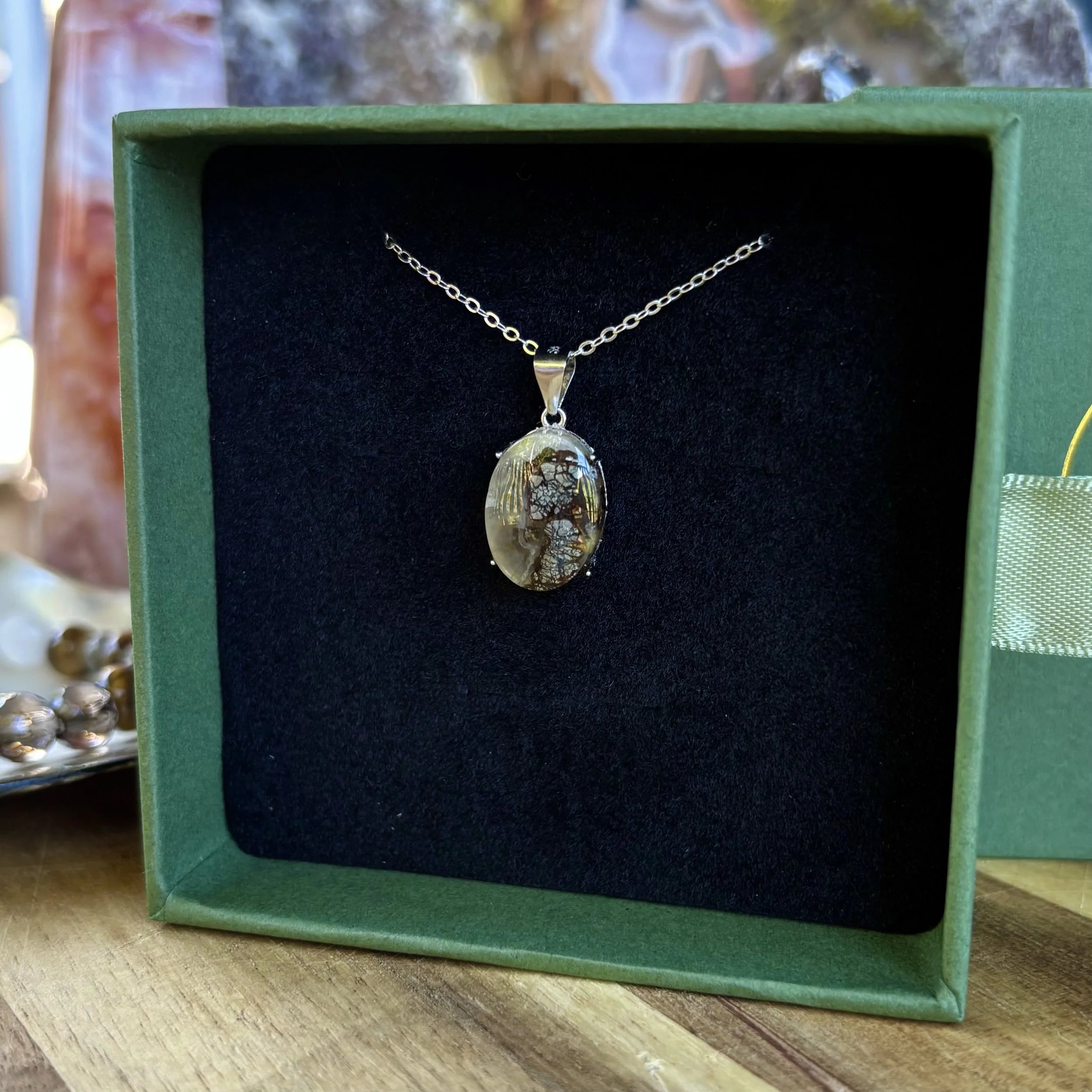 Scenic Marcasite Small Oval Pendant