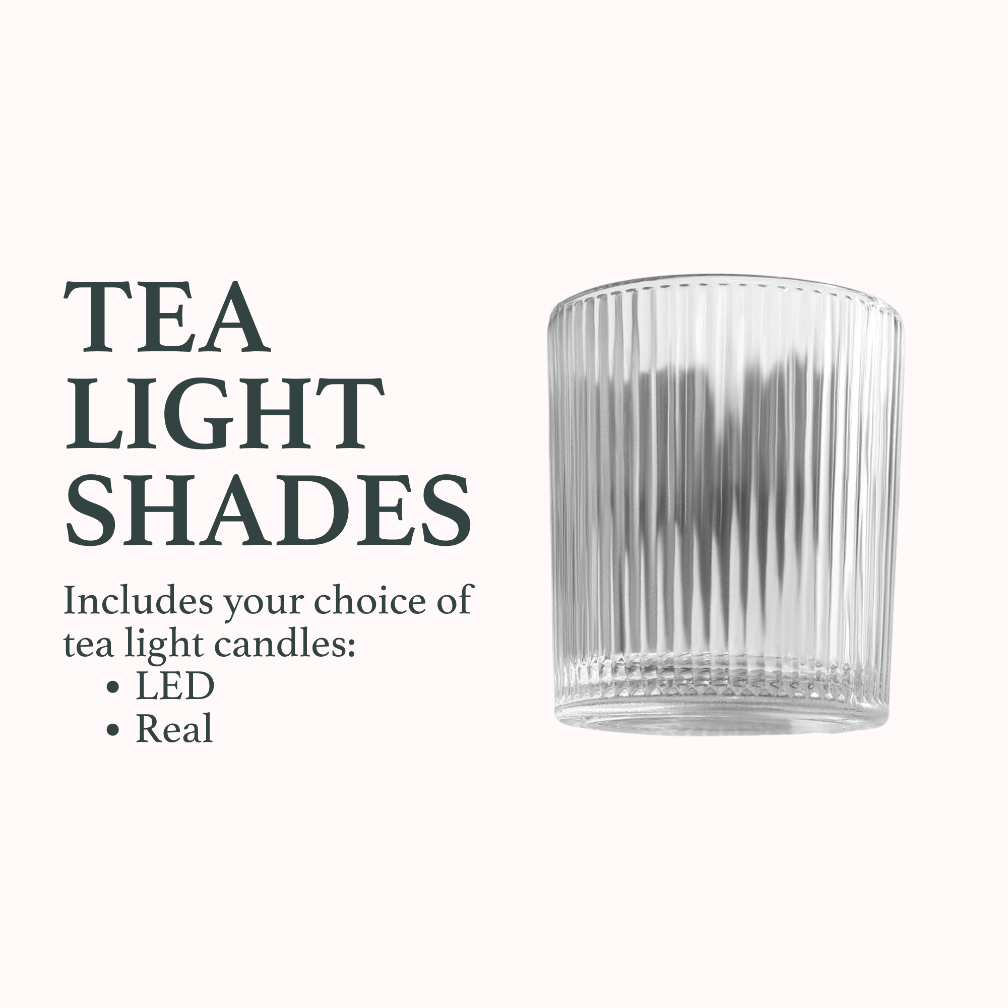 Ribbed Tea Light Votive Holders