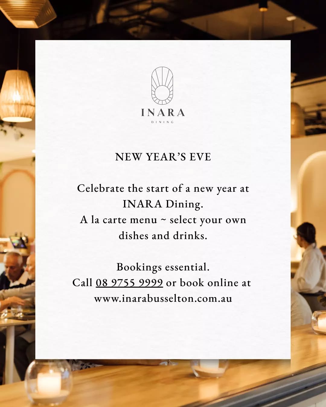 Ring in the New Year with a sumptuous Middle Eastern feast at Inara.

Inara at Busselton Central is a haven for those seeking the authentic flavours of Levantine cuisine. The food is designed to share, perfect for celebrating with family and friends.